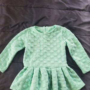 girl 4 long sleeve dress sage green